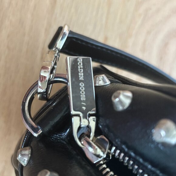 Golden Goose Black Studded Leather Shoulder Bag With Star - Picture 9 of 12